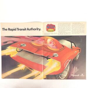 Vintage Plymouth Hemi Cuda Rapid Transit Authority Print Ad Mopar Muscle Decor
